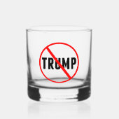 Anti-Trump Simple Red Circle X Politiek Whisky Glas (Voorkant)