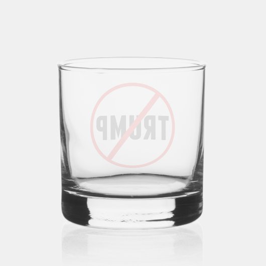 Anti-Trump Simple Red Circle X Politiek Whisky Glas (Achterkant)