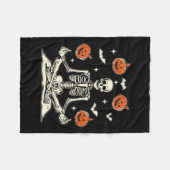 Anti Trump Skeleton Halloween Long Sleeve  Fleece Deken (Voorkant (Horizontaal))