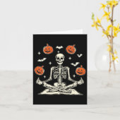 Anti Trump Skeleton Halloween Long Sleeve  Kaart (Gele Bloem)