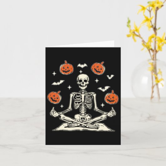 Anti Trump Skeleton Halloween Long Sleeve Kaart (Gele Bloem)