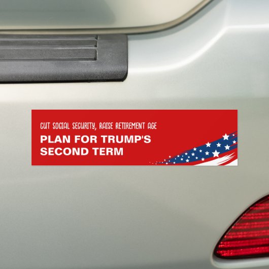 Anti-Trump sociale zekerheid pensioenleeftijd Bumpersticker (Op auto)