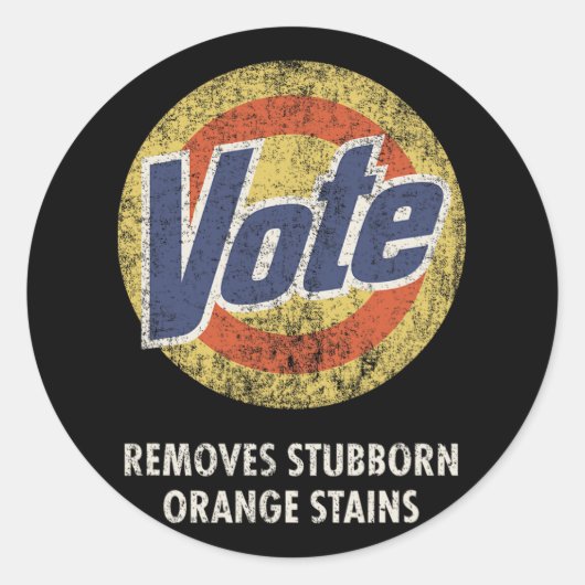 Anti-Trump Stem Wasmiddel Grappig Ronde Sticker (Voorkant)