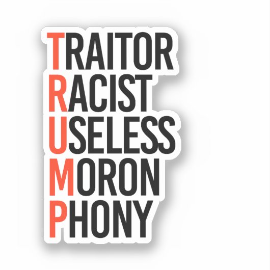 Anti-Trump Sticker (Voorkant)