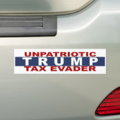 Anti-Trump sticker unpatriottic Trump tax (Op auto)