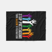 Anti Trump stop met doen alsof je racisme patriott Fleece Deken (Voorkant (Horizontaal))