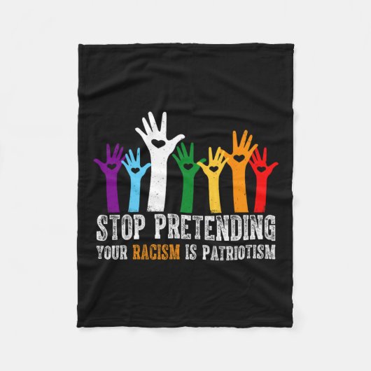 Anti Trump stop met doen alsof je racisme patriott Fleece Deken (Voorkant)