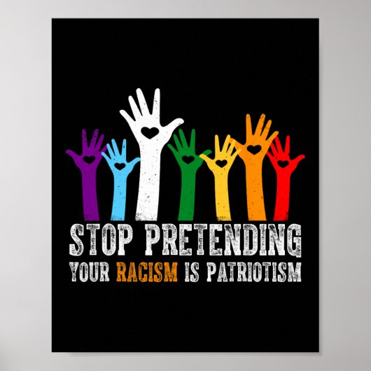 Anti Trump stop met doen alsof je racisme patriott Poster (Voorkant)