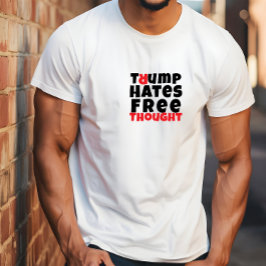 Anti-Trump studentenprotest slogan rood wit T-shirt