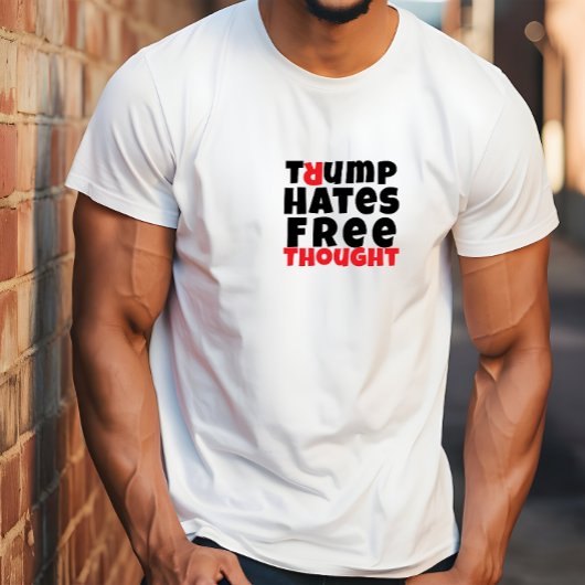 Anti-Trump studentenprotest slogan rood wit T-shirt