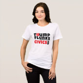 Anti-Trump studentenprotest slogan rood zwart Tri-Blend Shirt (Voorkant volledig)
