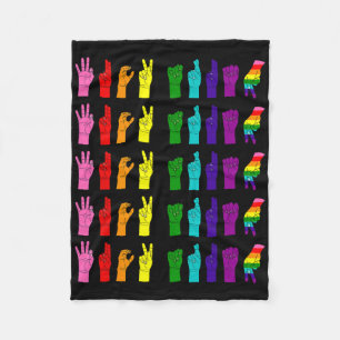 Anti Trump subtiele gebarentaal Asl Lgbtq trots 20 Fleece Deken