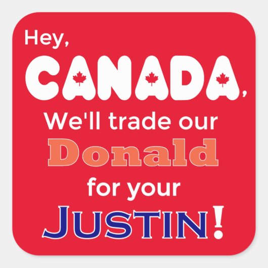 Anti Trump Trade Donald voor Justin Sticker (Voorkant)