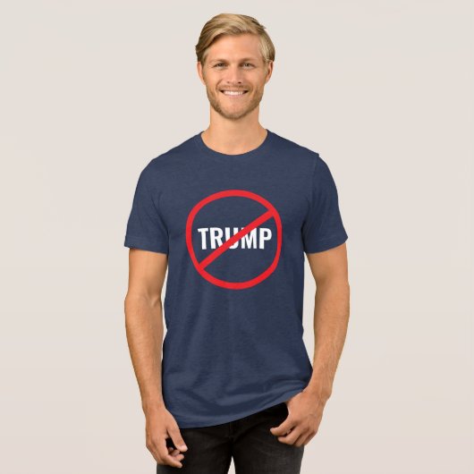 Anti-Trump Tri-Blend Shirt (Voorkant volledig)