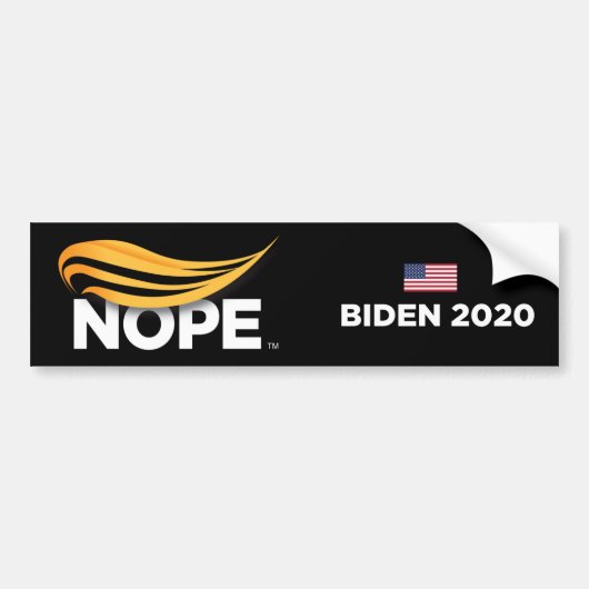 Anti-Trump, Trump Nope, Biden 2020 Bumpersticker (Voorkant)