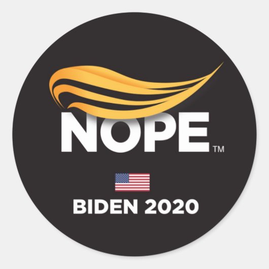 Anti Trump, Trump Nope, Biden 2020 Ronde Sticker (Voorkant)