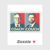 Anti Trump Vance - Coach vs. Couch Sticker (Vel)
