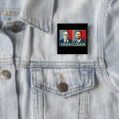 Anti Trump Vance - Coach vs. Couch Vierkante Button 5,1 Cm (In situ)