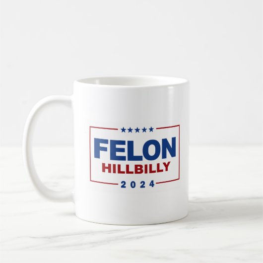 Anti Trump Vance - Felon / Hillbilly 2024 Koffiemok (Links)