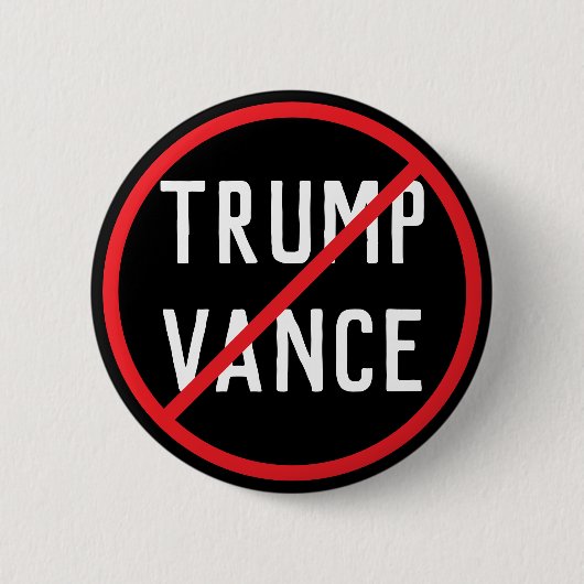 Anti Trump Vance Ronde Button 5,7 Cm (Voorkant)