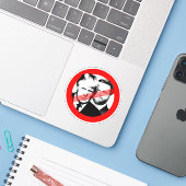 Anti Trump Vance Sticker (Laptop met iPhone)