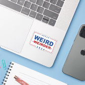 Anti Trump Vance - Weird Weirder 2024 Sticker (Laptop met iPhone)