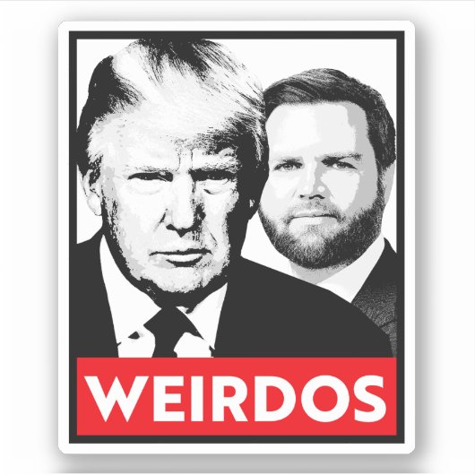 Anti Trump Vance - Weirdos Sticker (Voorkant)