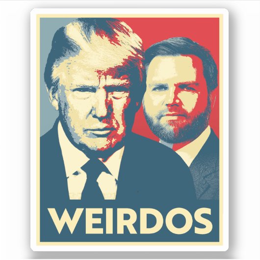 Anti Trump Vance - Weirdos Sticker (Voorkant)