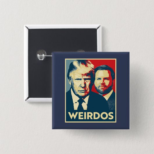 Anti Trump Vance - Weirdos Vierkante Button 5,1 Cm (Voorkant /achterkant)