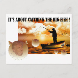 Anti Trump / vangen van de grote vis ! , Briefkaart