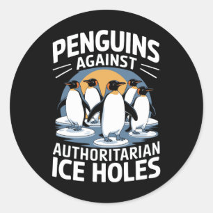Anti-Trump verzet zich tegen pinguïns tegen autori Ronde Sticker