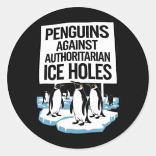 Anti-Trump verzet zich tegen pinguïns tegen autori Ronde Sticker