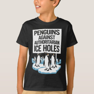 Anti-Trump verzet zich tegen pinguïns tegen autori T-shirt