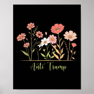 Anti-trump verzets bloem botanische liberale activ poster