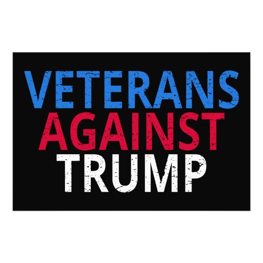 Anti-Trump - Veteranen tegen Trump Foto Afdruk (Voorkant)