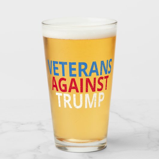 Anti-Trump - Veteranen tegen Trump Glas (Voorkant gevuld)