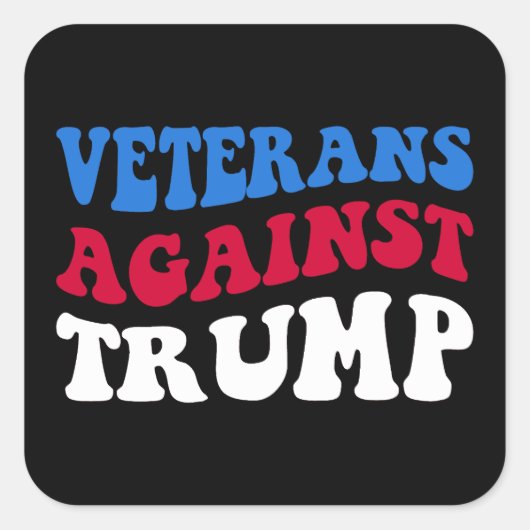 Anti-Trump - Veteranen tegen Trump II Vierkante Sticker (Voorkant)