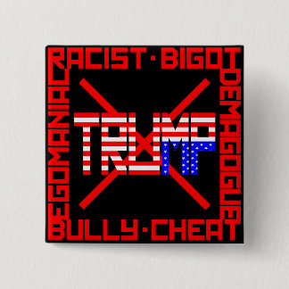Anti Trump Vierkante Button 5,1 Cm