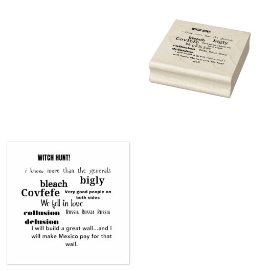 Anti-Trump-woordwolkentypografie Rubberstempel (Gestempeld)