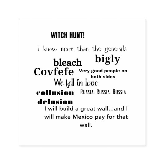 Anti-Trump-woordwolkentypografie Rubberstempel (Afrduk)