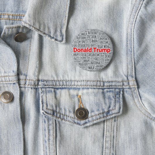 Anti-Trump Word Cloud Ronde Button 5,7 Cm (In situ)