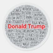 Anti-Trump Word Cloud Ronde Sticker (Voorkant)