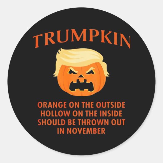 Anti Trumpkin Grappig Halloween Ronde Sticker (Voorkant)