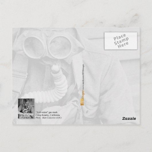 Anti-ui-gasmasker Briefkaart (Achterkant)