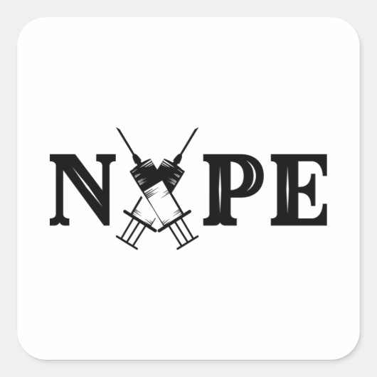 Anti Vaccin T shirt Print Vierkante Sticker (Voorkant)