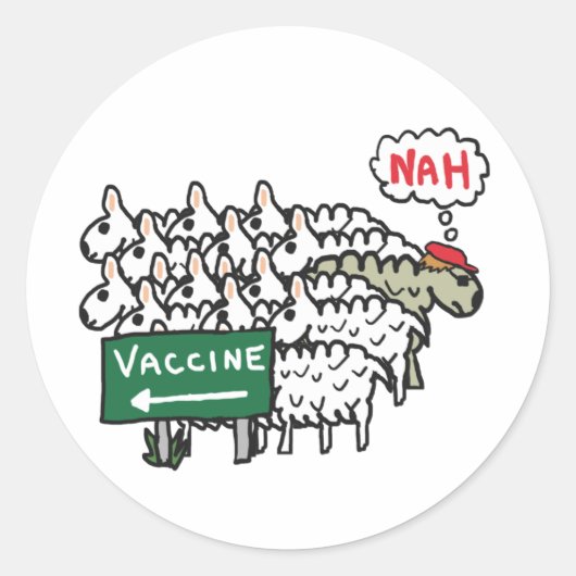 Anti-Vaccinatie tegen vapier Ronde Sticker (Voorkant)