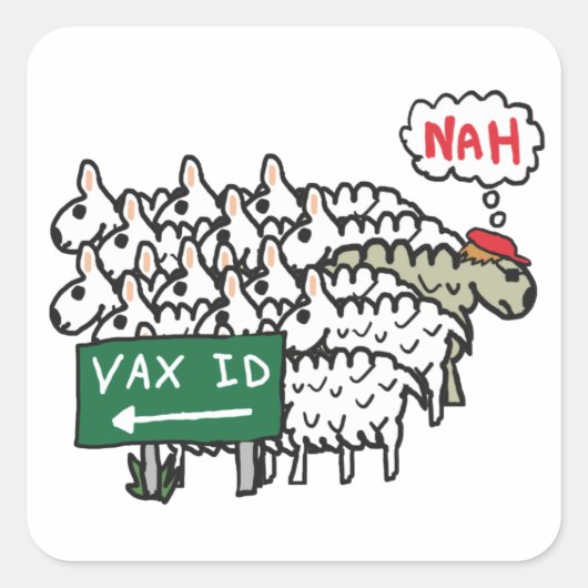 Anti-Vaccine ID-paspoort Vierkante Sticker (Voorkant)