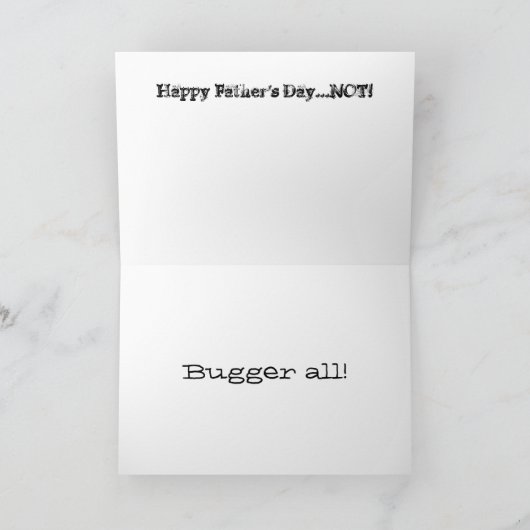 Anti-Vaderdag-kaart, slechte vaders familiedisfunc Kaart (Binnen)