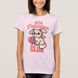 Anti-Valentijn Club - Grappig Cat Design T-shirt