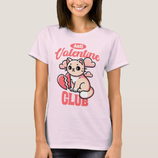 Anti-Valentijn Club - Grappig Cat Design T-shirt